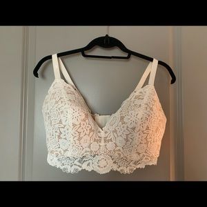 Aerie Nude and White Bralette